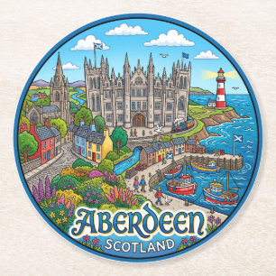 Dessous-de-verre Rond En Papier Aberdeen Écosse