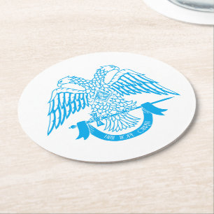 Dessous-de-verre Rond En Papier Aigle à deux têtes comme symbole maçonnique