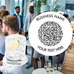 Dessous-de-verre Rond En Papier Ajoutez votre propre balayage QR de code rond Mini