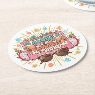 Dessous-de-verre Rond En Papier Aloha est mon mot en F préféré