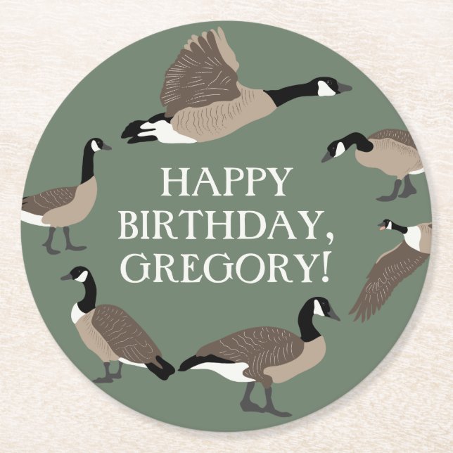 Dessous-de-verre Rond En Papier Amateurs d'oiseaux Canada Oies Illustration person (Devant)