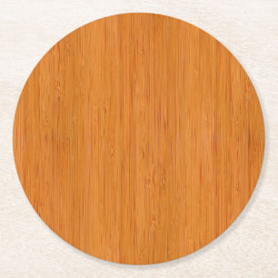 Dessous-de-verre Rond En Papier Amber Bamboo Grain