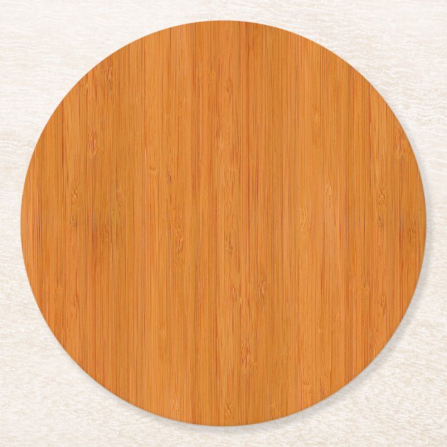 Dessous-de-verre Rond En Papier Amber Bamboo Grain (Devant)