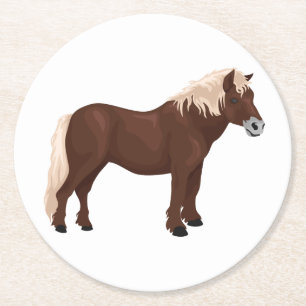 Dessous-de-verre Rond En Papier Amoureux de chevaux mignons ferme western country
