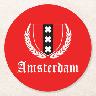 Dessous-de-verre Rond En Papier Amsterdam Crest
