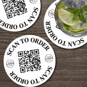 Dessous-de-verre Rond En Papier Analyse du menu du logo de l'entreprise pour comma