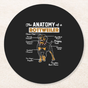 Dessous-de-verre Rond En Papier Anatomie d'un Rottweiler