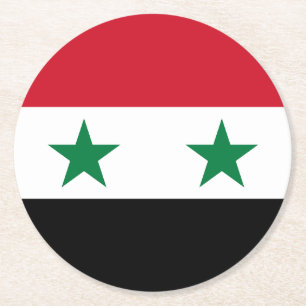 Dessous-de-verre Rond En Papier Ancien drapeau de Syrie