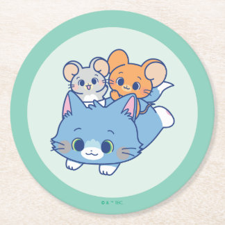 Dessous-de-verre Rond En Papier Anime Tom, Jerry et Tuffy