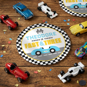 Dessous-de-verre Rond En Papier Anniversaire 3 ans Fast & Three Course de voiture