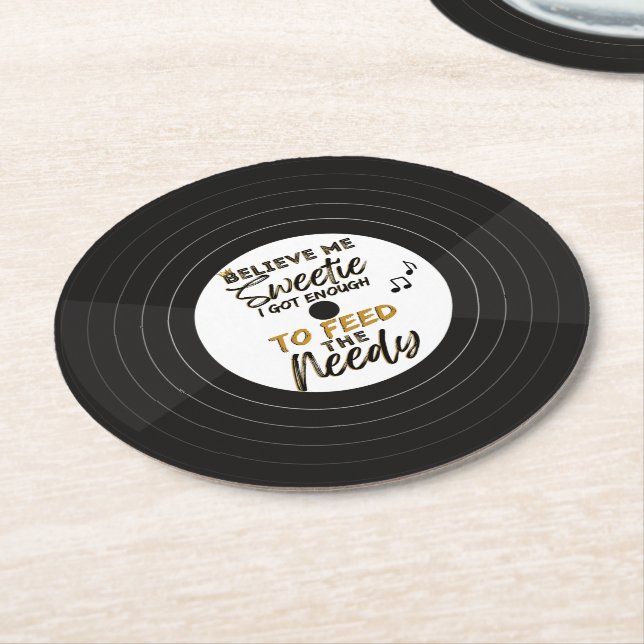 Dessous-de-verre Rond En Papier Anniversaire Hip hop des années 90 Anniversaire/Ba (Incliné)