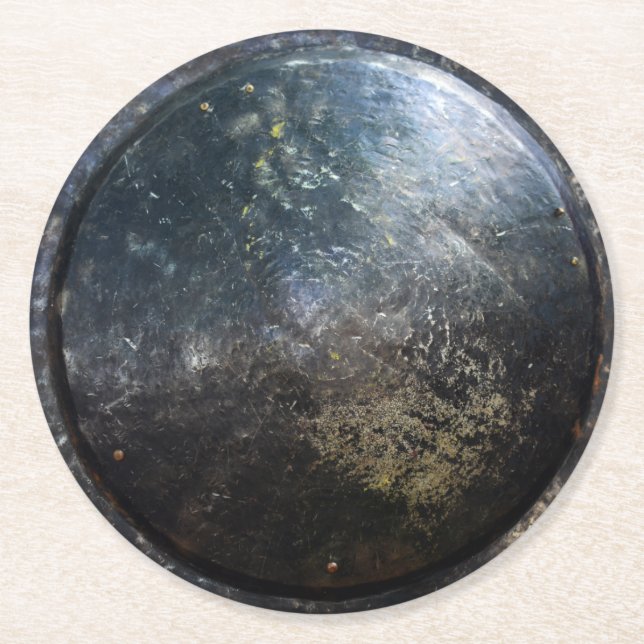 Dessous-de-verre Rond En Papier antique trojan trojan bouclier escutcheon gla (Devant)