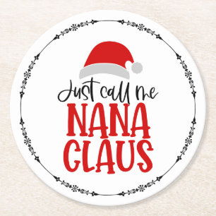 Dessous-de-verre Rond En Papier Appelle-Moi Nana Claus-56768