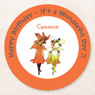 Dessous-de-verre Rond En Papier Approvisionnement en Tigre-Lily de Trillium