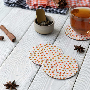 Dessous-de-verre Rond En Papier Aquarelle étoiles - orange