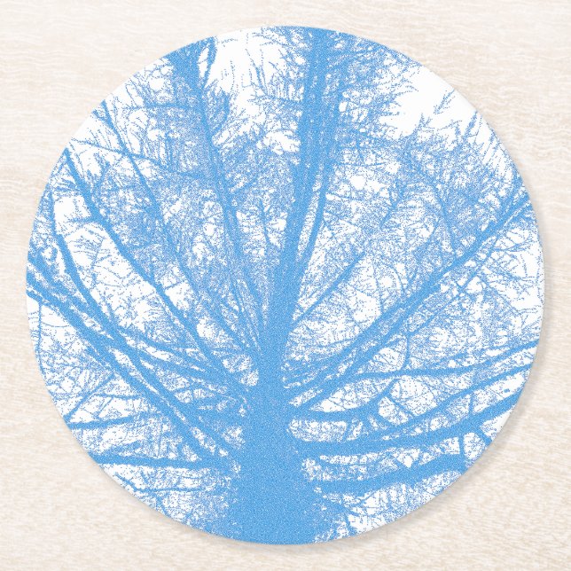 DESSOUS-DE-VERRE ROND EN PAPIER ARBRE D'HIVER (Devant)