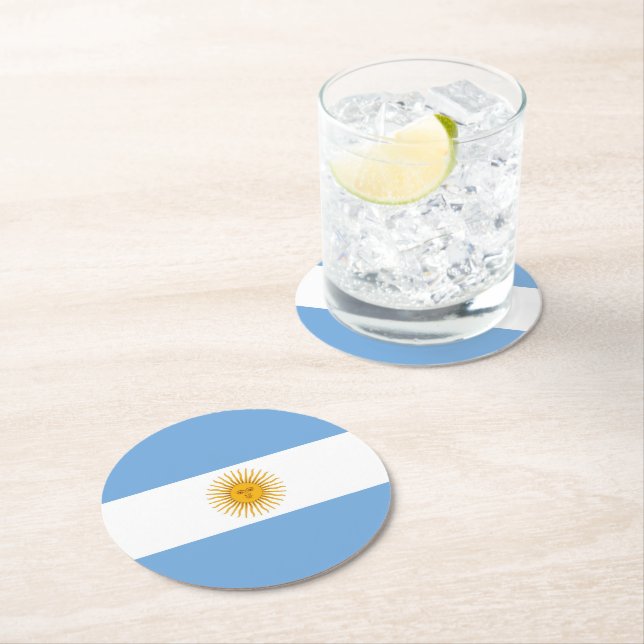 Dessous-de-verre Rond En Papier Argentina flag (En situation)