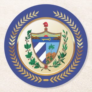 Dessous-de-verre Rond En Papier Armoiries de Cuba