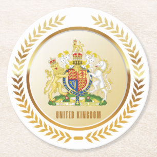 Dessous-de-verre Rond En Papier Armoiries Du Royaume-Uni