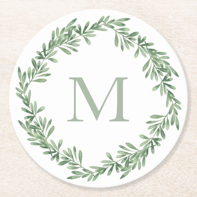 Dessous-de-verre Rond En Papier Arrosage Rosemary Wreath (Devant)
