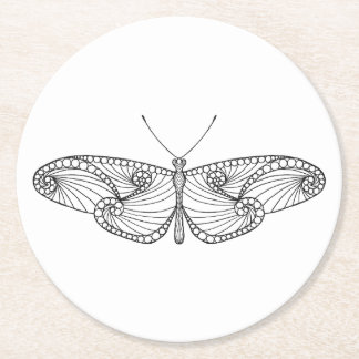 Dessous-de-verre Rond En Papier Art inspiré de papillon