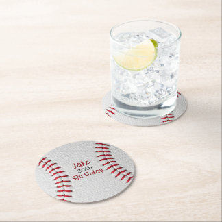 Dessous-de-verre Rond En Papier Assiettes en papier personnalisées pour le basebal