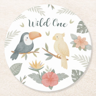 Dessous-de-verre Rond En Papier Assiettes en papier pour anniversaire tropical Saf