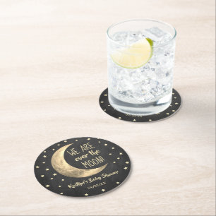Dessous-de-verre Rond En Papier Au-Dessus De La Lune   BABY SHOWER