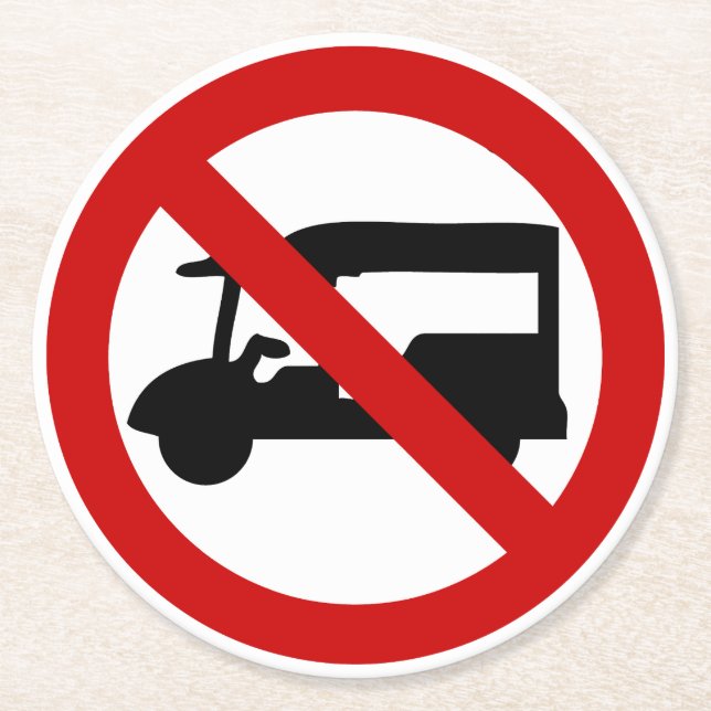 Dessous-de-verre Rond En Papier AUCUN TAXI Tuk-Tuk ⚠ Route de Thaïlande ⚠ (Devant)