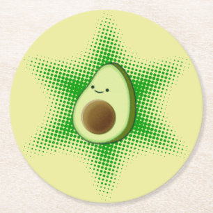 Dessous-de-verre Rond En Papier Avocat Superstar Mignon
