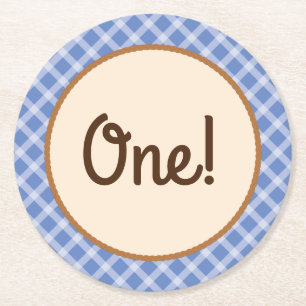Dessous-de-verre Rond En Papier Baby shower Cowboy