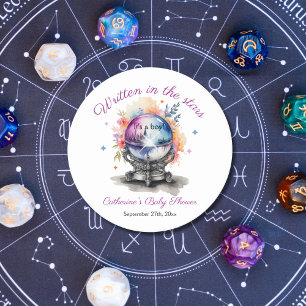 Dessous-de-verre Rond En Papier Baby shower d'astrologie du cristal céleste