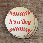 Dessous-de-verre Rond En Papier Baby shower de baseball à thème<br><div class="desc">Baby shower de baseball thème garçon Dessous de verre en papier.</div>