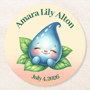 Dessous-de-verre Rond En Papier Baby shower de goutte-à-goutte pour bébé couché mo