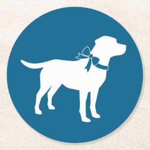 Dessous-de-verre Rond En Papier Baby shower français de Bulldog Frenchie Blue