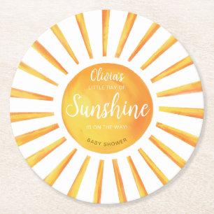 Dessous-de-verre Rond En Papier Baby shower solaire
