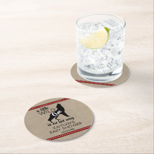 Dessous-de-verre Rond En Papier Baby shower Wild One Boys
