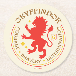 Dessous-de-verre Rond En Papier Badge de la Fierté de la maison de lion rouge GRYF