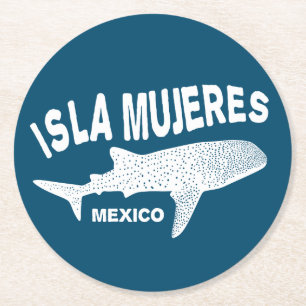 Dessous-de-verre Rond En Papier Baleine Requin Plongée sous-marine   Isla Mujeres
