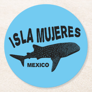 Dessous-de-verre Rond En Papier Baleine Requin Plongée sous-marine Isla Mujeres