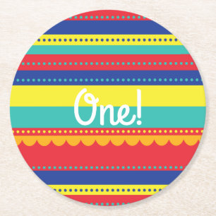 Dessous-de-verre Rond En Papier Balloon à air chaud coloré fête d'anniversaire