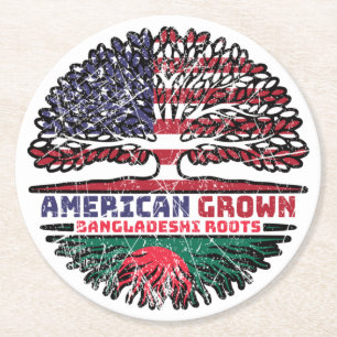 Dessous-de-verre Rond En Papier Bangladesh US American USA United