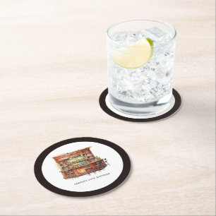 Dessous-de-verre Rond En Papier Bar Adulte Anniversaire N'Importe Quel Âge Personn