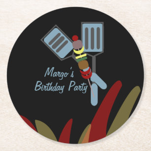 Dessous-de-verre Rond En Papier Barbecues de kabobs d'été Parc Anniversaire     