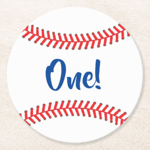 Dessous-de-verre Rond En Papier Baseball Club Sports 1er Anniversaire