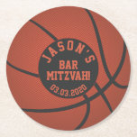 Dessous-de-verre Rond En Papier Basket-ball Bar Mitzvah Orange Black<br><div class="desc">dessous de verre en papier rond Bar Mitzvah de basketball orange et noir personnalisés.</div>