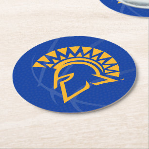 Dessous-de-verre Rond En Papier Basket-ball d'état de Spartans d'état de San Jos