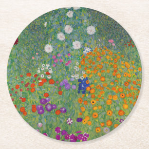 Dessous-de-verre Rond En Papier Bauerngarten, Peinture à l'huile, Gustav Klimt