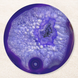 Dessous-de-verre Rond En Papier Beau Agate violet Boissons Dessous de verre