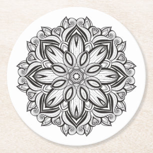 Dessous-de-verre Rond En Papier Beau mandala